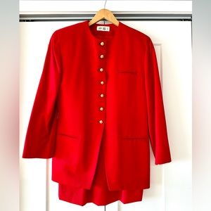 PSI for Neiman Marcus 1980s Vintage Wool Skirt Suit